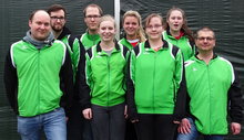Der SSV Kassau bleibt in der 2. Bundesliga Nord. Zur Relegation nach Hannover fuhren Markus Dietmayr, Robin Jedtberg, Florian Jeger, Leonie Werner, Jo-Isabelle Flor, Tanja Zupke, Celina Dahm und Trainer Andreas Berthold (v. l.).